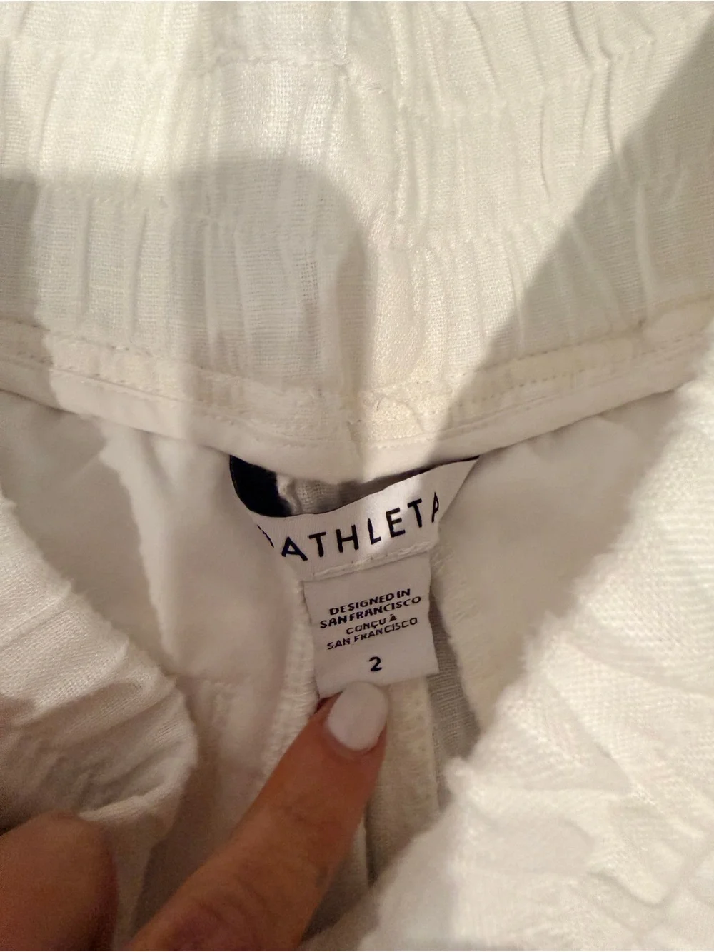 Athleta White Drawstring Waist Shorts